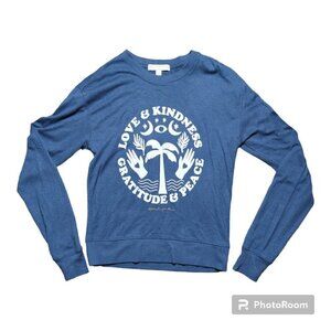 Spiritual Gangster Women's Long Sleeves T- Shirt Size Medium M Color Blue